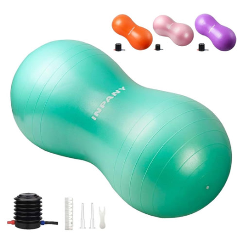 INPANY Peanut Ball - Anti Burst Exercise Ball for Labor Birthing, Physical Therapy for Kids, Core Strength, Flexible Seating, Home & Gym Fintness, Sensory Chair Wiggle Seat for Girls and Boys