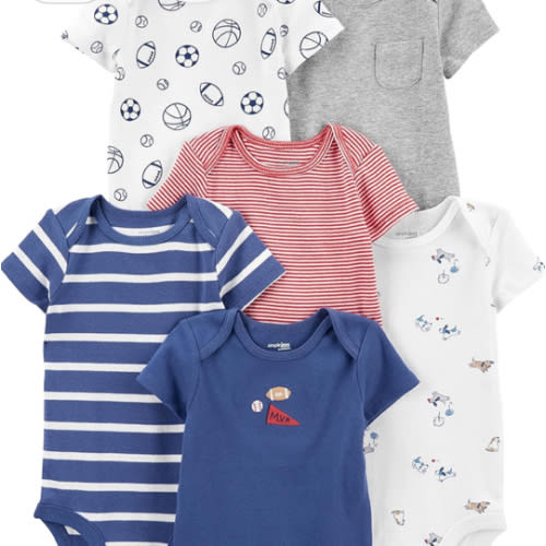 Simple Joys by Carter's Baby-Boys 6-Pack Short-Sleeve Bodysuit