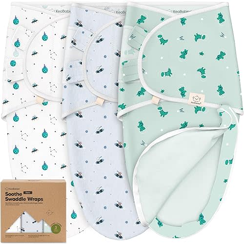 Baby Swaddle Sleep Sacks with Zipper - 3-Pack Newborn Swaddle Sack, Baby Swaddles Sleep Sack 0-3 Months,Wearable Blanket Baby,Baby Swaddle Blanket Wrap, Swaddle Sack, Easy Change Swaddle (Space Quest)