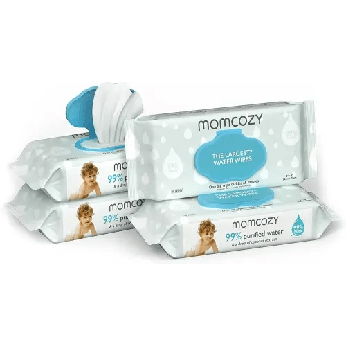 Baby Wipes, Momcozy Water Wipes-Extra Large Size Design, 99% Water Based  Wipes & a Drop of Coconut Extract, Cleansing & Moisturizing Baby Wipes for