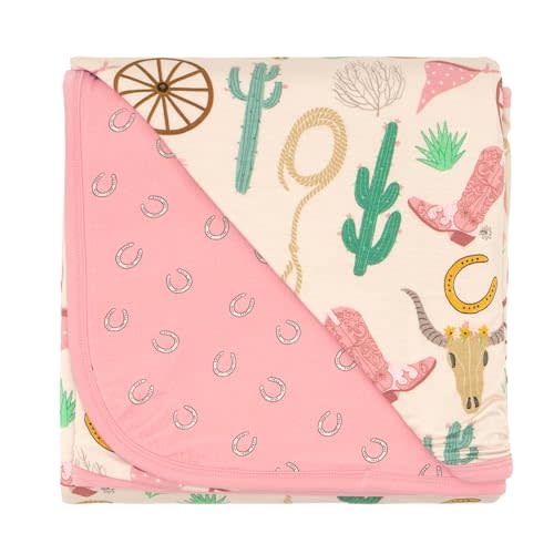 Little Sleepies Cloud Blanket, Soft Viscose from Bamboo Toddler & Baby Blanket for Boys & Girls, Lightweight, Perfect for Hot Sleepers, 50" x 50", Large (Pink Ready to Rodeo)