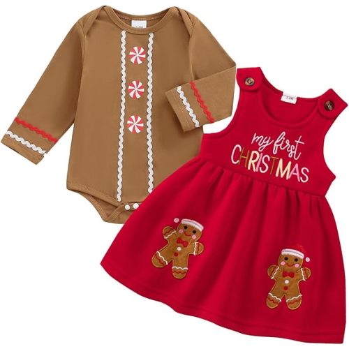Socutebabe My First Fiesta Baby Girl Outfit Newborn Short Sleeve Onesie Romper and Overalls Skirt Dress Outfits Cute Clothes