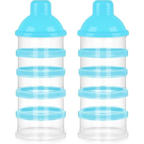 Accmor Formula Dispenser On The Go, 5 Compartments Stackable Formula Container for Travel, Baby Milk Powder Kids Snack Container, BPA Free