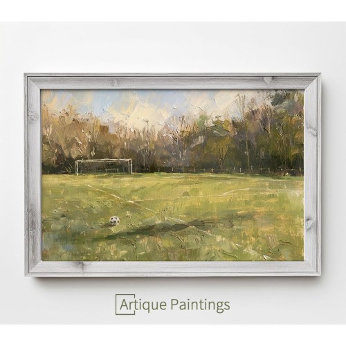 Vintage Soccer Field Painting 2 | Oil Painting Art | Vintage Art | Digital Art | Sports Painting | Digital Download | Soccer Painting