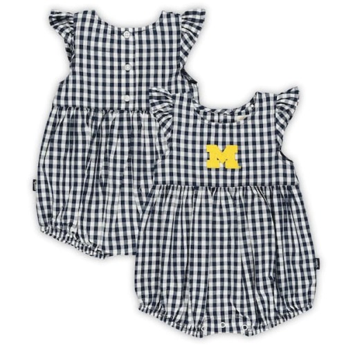 Michigan Wolverines Infant Gingham Ruffled Bodysuit - 6 MO