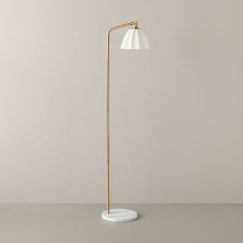 61" Fluted Ceramic Floor Lamp With Faux Marble Base - Hearth & Hand™ With Magnolia