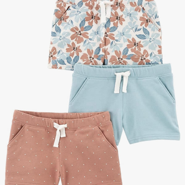 Simple Joys by Carter's Girls' 3-Pack Knit Shorts
