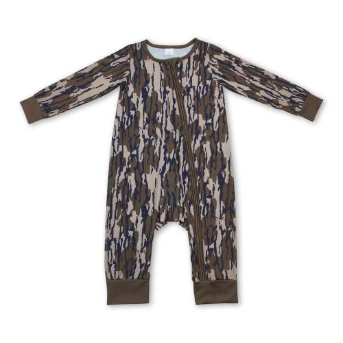 Long sleeves bottomland camo baby kids zipper romper