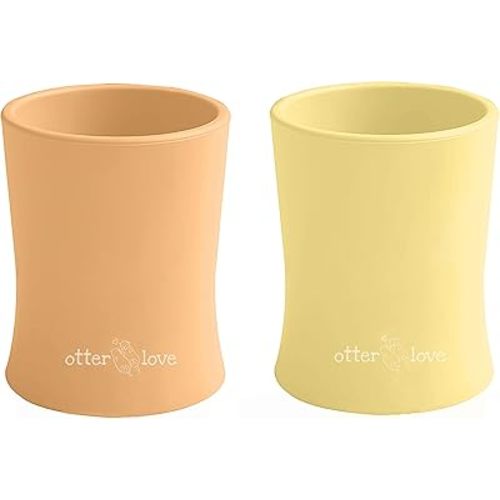 otterlove Silicone Baby & Toddler Training Cup - Pediatric OT Approved - 100% Platinum Pure LFGB Silicone - Unbreakable - Plastic Free - Tiny Cup Perfect for Baby Led Weaning