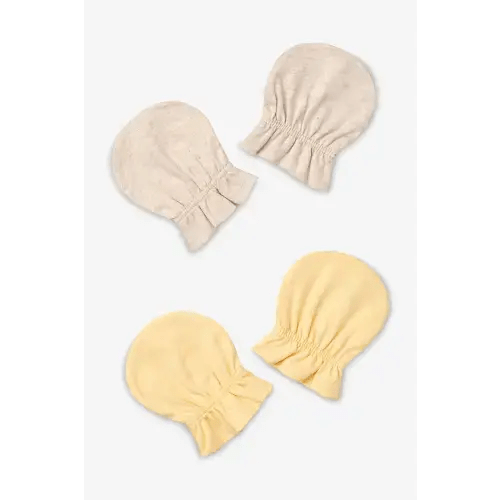 2-Pack Baby No Scratch Mittens - Organic Baby Clothes - Monica + Andy (Color: Yellow)