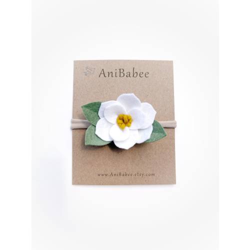 Magnolia Headband | Spring Baby Girl Outfit | Baby Girl Shower Gift| Toddler Hair Clip | Baby Headband | Newborn Hair Band | Infant Hair Bow