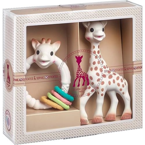 Sophie la Girafe - Ready to Give Birth Gift Set with Colo'rings - Luxurious Presentation - Teething Ring - Stimulates Senses - Customizable Card - Ideal Gift - Age: 0 m +