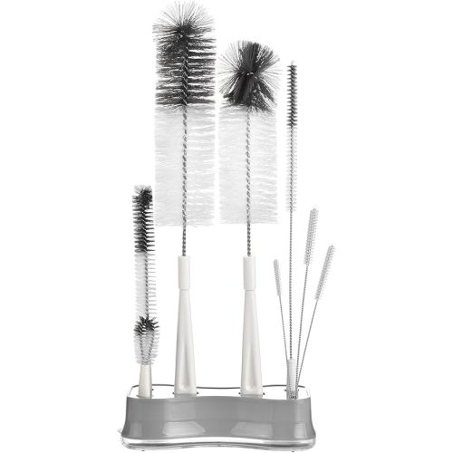 ALINK 8 Pack Bottle Brush Cleaning Set with Stand, Long Handle Bottle Cleaner with Holder for Narrow Neck Beer Wine Brewing Bottles, Stanley, Baby Bottles, Tumblers, Drinking Glasses, Straws