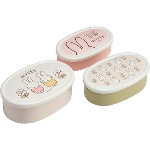Miffy Food Storage Container Set (3-Piece) - Miffy Design Bento Box, Lunch & Snack Containers, Reusable Food Organizer