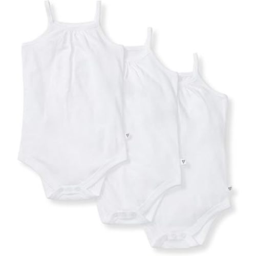 Burt's Bees Baby Unisex Baby 3-Pack Camisole Bodysuits, 100% Organic Cotton