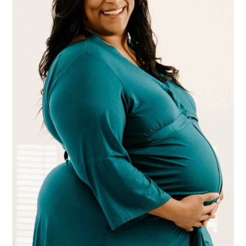 Lila Labor & Postpartum Gown in Deep Teal