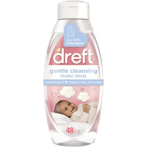 Dreft Baby Gentle Cleansing Fabric Rinse, 48 fl oz, Hypoallergenic, Dermatologist Tested on Sensitive Skin, Odor Remover
