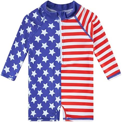 uideazone Baby Toddler Boys Zipper Rash Guard Swimsuit UPF 50+ One Piece Beach Swimwear Bathing Suits 3-36 Months