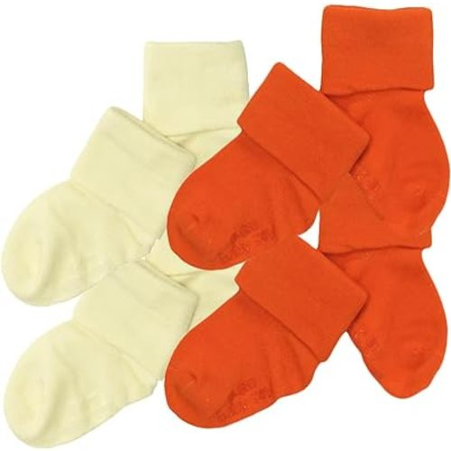 Babysoy Baby & Toddler Ankle Stay on Soft Socks with Grips - Pack of Fours or Six