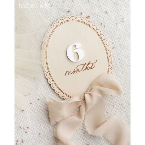 harper & lo Milestone Card With Oatmeal Ribbon