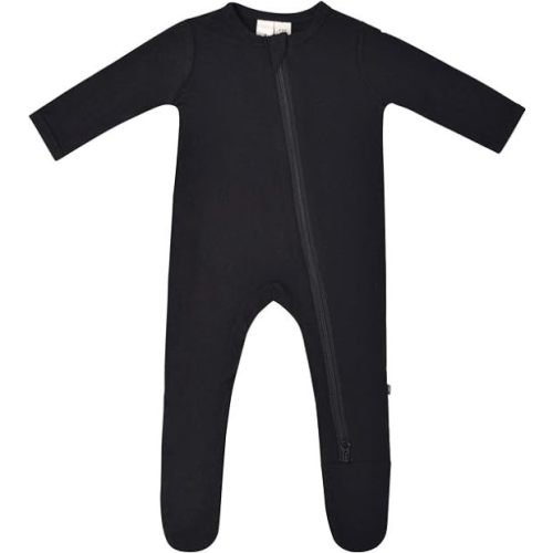 Kyte Baby Soft Bamboo Rayon Footies, Zipper Closure, 0-24 Months - Midnight - 0-3 Months