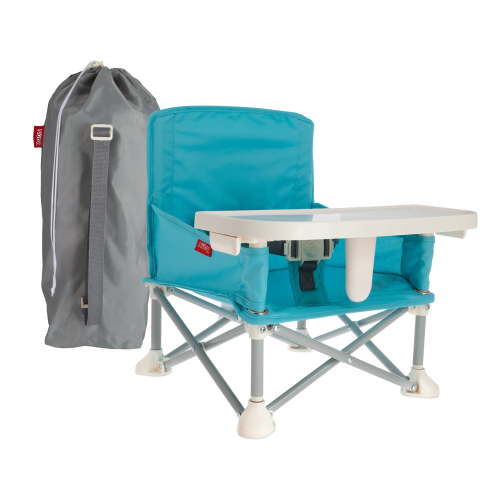 Nuby Pop-Up Portable Booster Seat with Removable Tray, Aqua