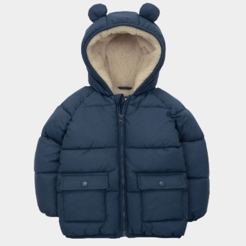Rokka&Rolla Toddler Boys' Borg Lined Puffer Coat Infant Jacket-Navy, size 12-18 Months