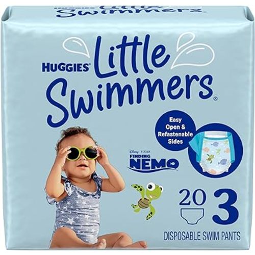 Swim Diapers Size 3, Huggies Little Swimmers Disposable Swimming Diapers, Small, 20 Ct