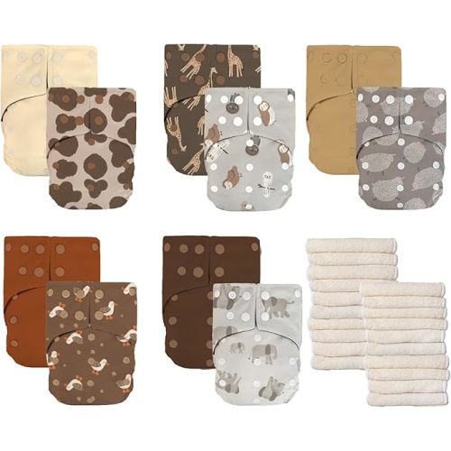 LA PETITE OURSE One Size Cloth Diapers 10 Pack 20 Liners - Beige