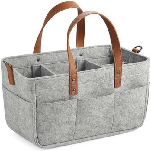 Large Capacity Felt Diaper Caddy Organizer, Kids Toy Storage Bag, Multi-Use Nursery Storage Tote Bag-Perfect For Changing Tables, Car Travel, Baby Care Trouble Free Option For New Moms
