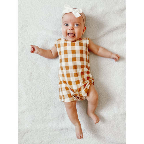 Shortie Romper, Tuscany Plaid 0-3M