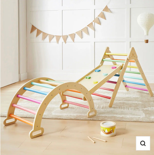 Tiny Land® Pikler Triangle 7-in-1 Montessori Climbing Set