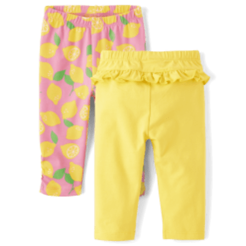 Baby Girls Lemon Ruffle Leggings 2-Pack