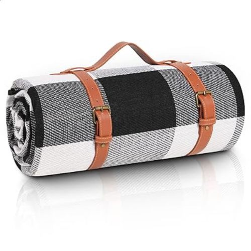 80”x 80” Picnic Blanket Extra Large, Waterproof and Foldable Beach Blanket, 3-Layer Outdoor Blanket for 6 to 8 Adults, for Camping, Park, Beach, Grass, Indoors…