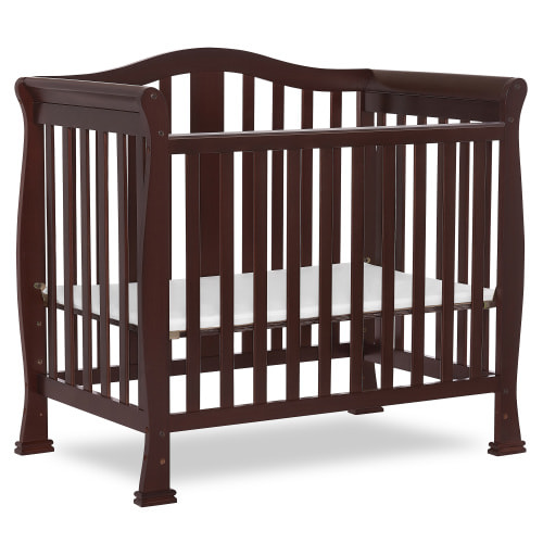 Dream On Me Naples Baby Wood Mini Crib 4-in-1 Convertible with Mattress, Espresso