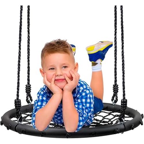Sorbus Saucer Tree Swing- Kids Outdoor Disc Round Swing - 24" Heavy Duty
