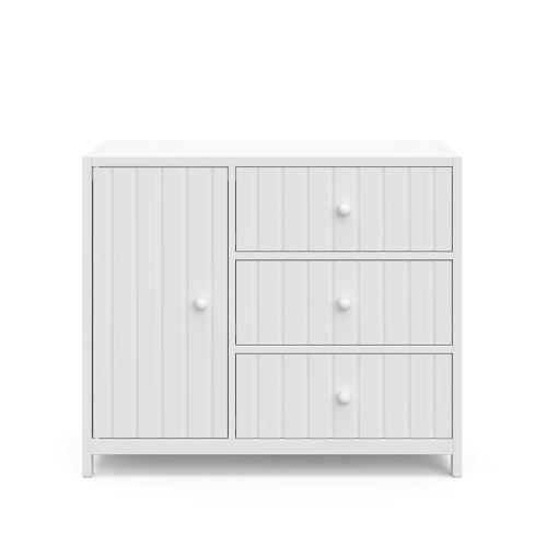 Graco Teddi Drawer Combo Dresser (White) – GREENGUARD Gold Certified, Interlocking Drawer System, Pre-Installed Drawer Tracks for Easier Assembly, Spacious Cabinet