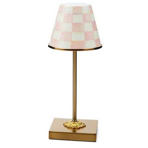 MacKenzie-Childs | Rosy Check LED Rechargeable Cafe Table Lamp