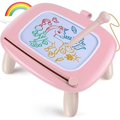 Smasiagon Toddler Toys Age 1-2, Magnetic Drawing Board, Early Learning Doodle Board Writing Painting Sketch Pad, Birthday Christmas Day Gifts for 1 2 3 Year Old (Pink)