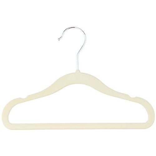 Amazon Basics Baby Kids Velvet Clothes Hangers, Beige - Pack of 50 - 50-Pack