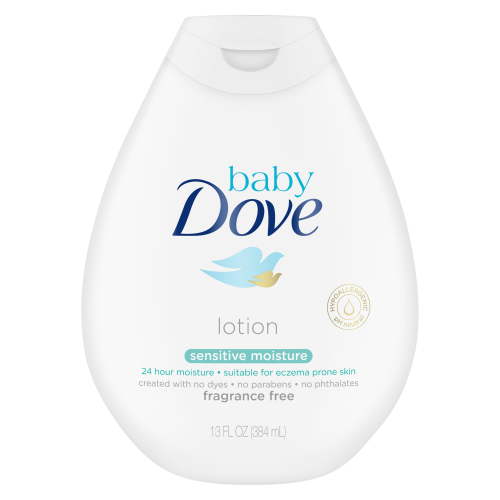 Baby Dove Face and Body Lotion for Sensitive Skin Sensitive Moisture FragranceFree Lotion, 13 Ounce