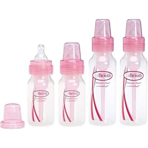 Dr. Browns Pink Bottles 4 Pack (2 - 8 oz bottles) and (2 - 4 oz bottles)