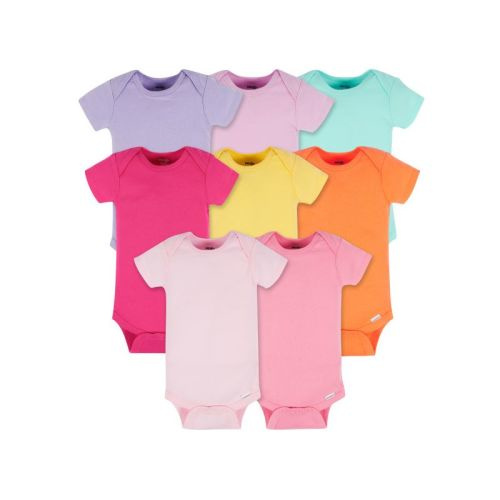 Onesies Brand Baby Neutral Short Sleeve Onesies Bodysuits, Pastel Rainbow, Newborn, 8-Pack