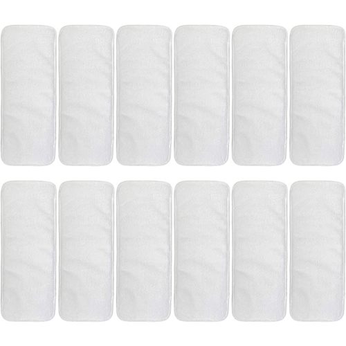ALVABABY 12pcs Microfiber Inserts,Soft Cloth Diaper Liner,3-Layer Absorbent Inserts,Reusable for Baby Cloth Diapers 12T