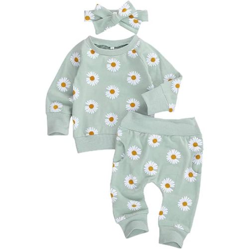 Newborn Infant Baby Girl Clothes Set Long Sleeve Sweatshirts Tops Pants Outfits Clothing Gifts 3 6 9 12 18 24 Months