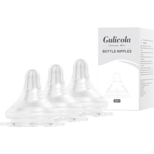 Natural Flow Baby Bottle Silicone Nipple Level 0, Extra Slow Flow (SS), 0+ Months, 3 Counts (Pack of 1)