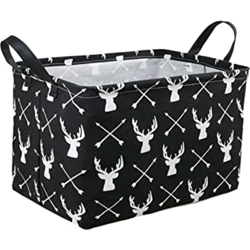 KUNRO Rectangle Toy Bin Waterproof storage organizer for Nursery Hamper Home decor Closet Kids Bedroom Laundry Baby Gift Shelf Baskets(Deer)
