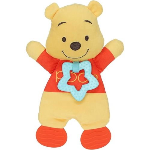 Disney Baby Winnie The Pooh Sensory Blanky with Crinkle and Teether Feet for Infant Baby Boys and Girls