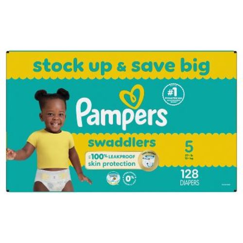 Pampers Swaddlers Soft Sensitive Skin Baby Diapers - Size 5 - 128ct