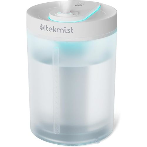 2-in-1 Cool Mist Humidifier for Bedroom, Large Room, Baby Nursery & Plants, 4L Top Fill with Oil Diffuser, Nightlight, 31H Runtime, Quiet 30db, Clear